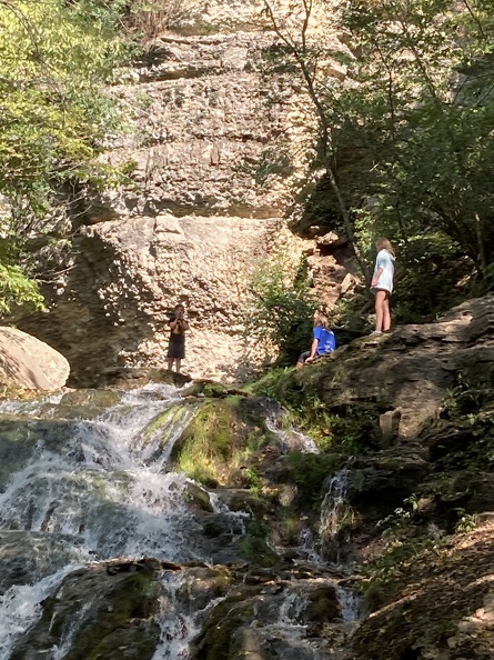Kids Playing at the top of Waterfall1